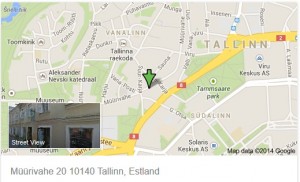 karta till garnaffär i Tallinn