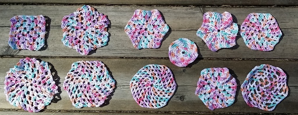 virkade sexkanter hexagoner / crochet hexagons
