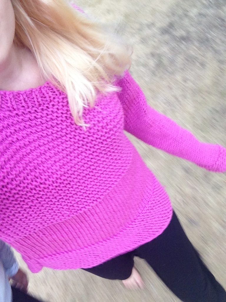 garn helen rusta rosa stickad tröja i garn Helen från Rusta / knitted sweater in pink yarn