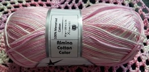 almina mercerised cotton color yarn paradise white pink lilac