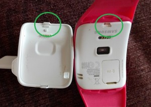 samsung gear s trasig baksida laddare smartklocka smartwatch broken cradle