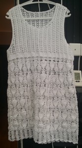 vit tunika järbo 8/4 bomull garn virkad crochet tunic top dress cotton bomullsgarn
