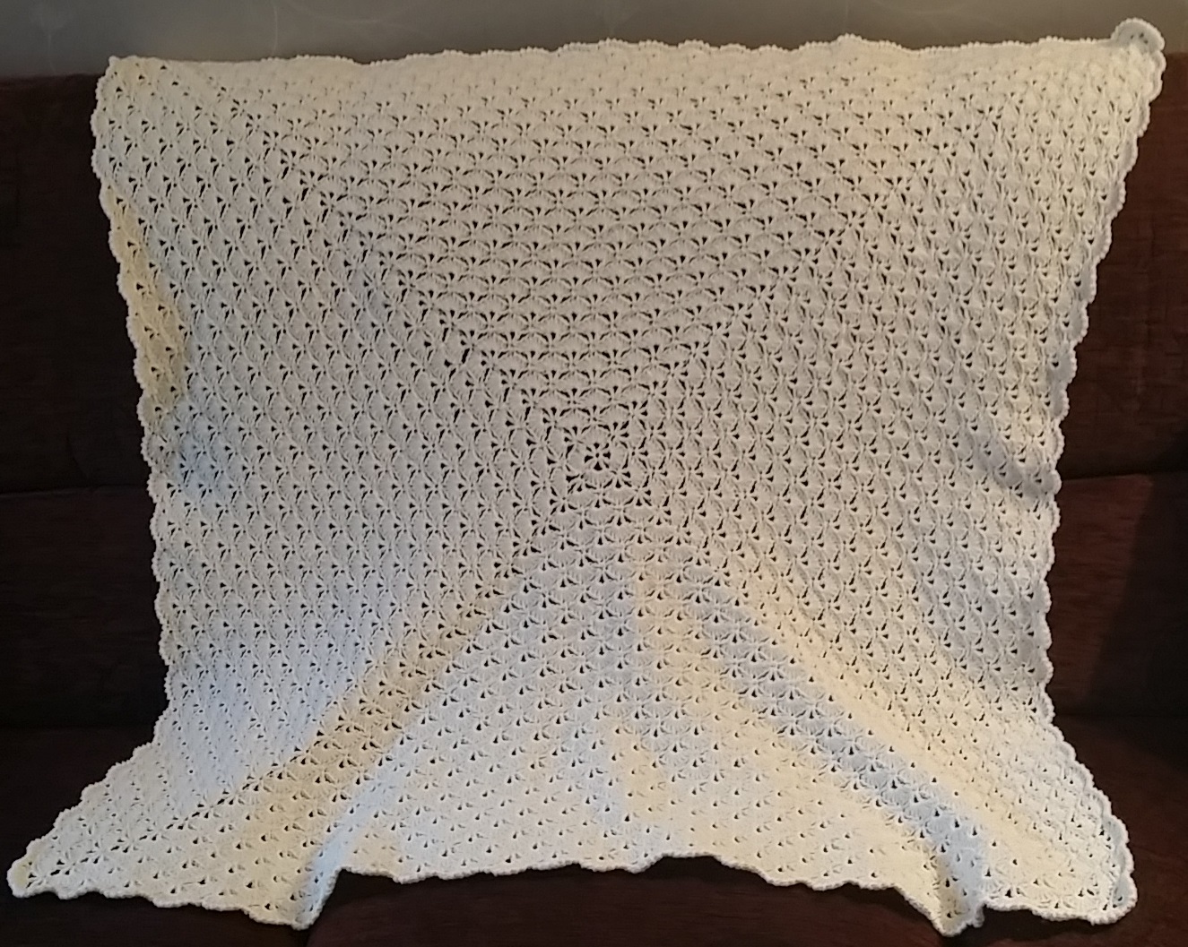 babyfilt baby blanket Crochet Square blanket pattern shell fan stitches